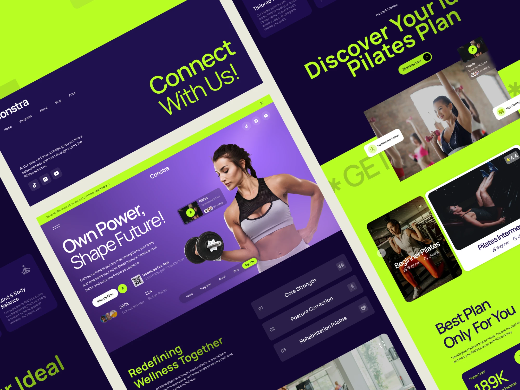 Constra Fitness design, screen 3