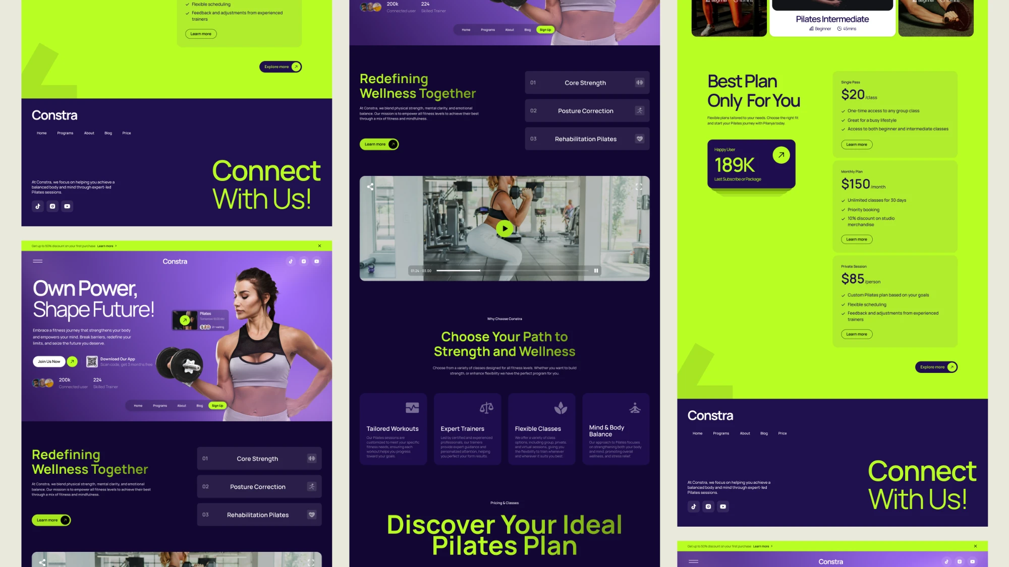 Constra Fitness design, full page