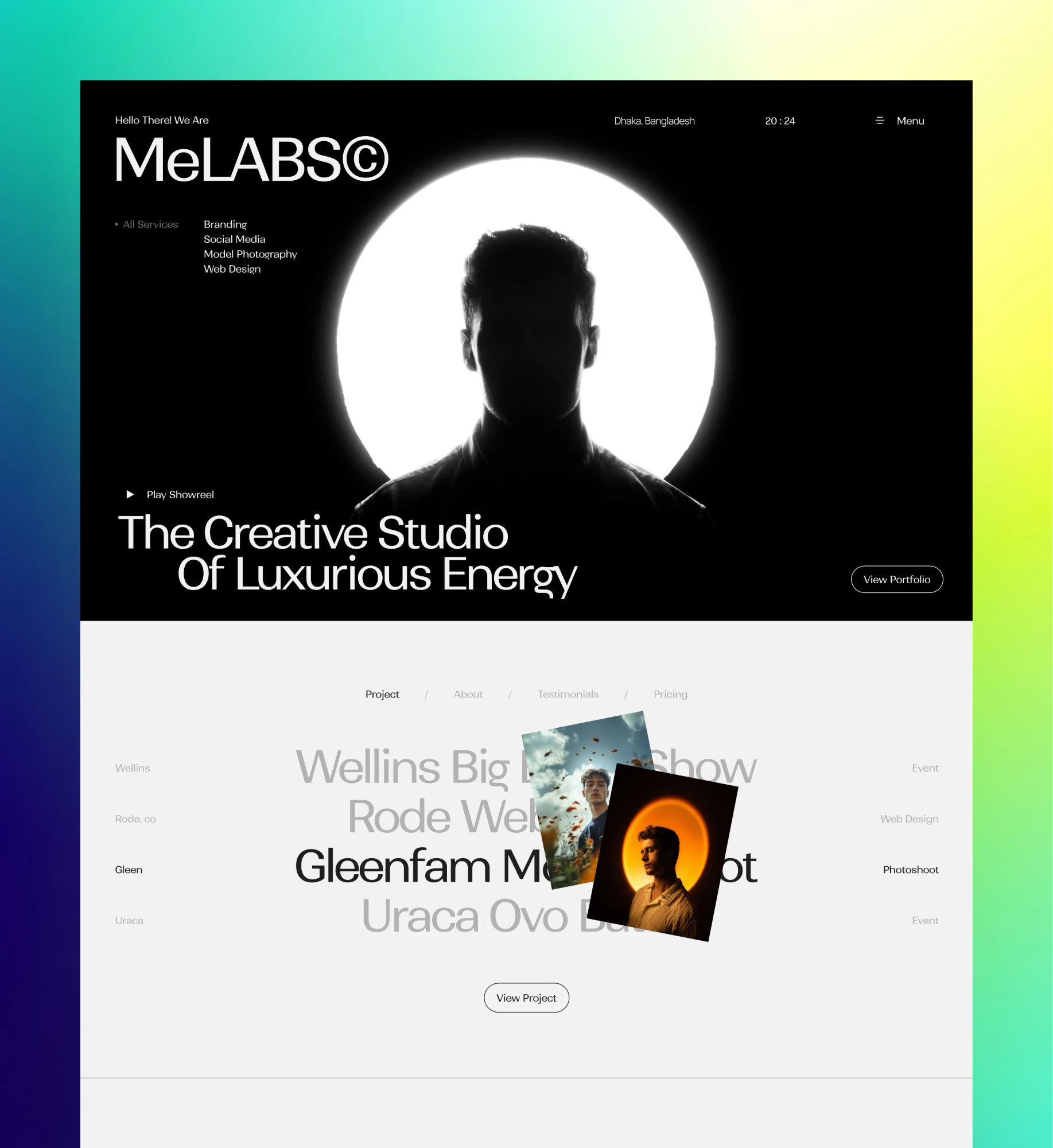 MeLABS creative studio home page