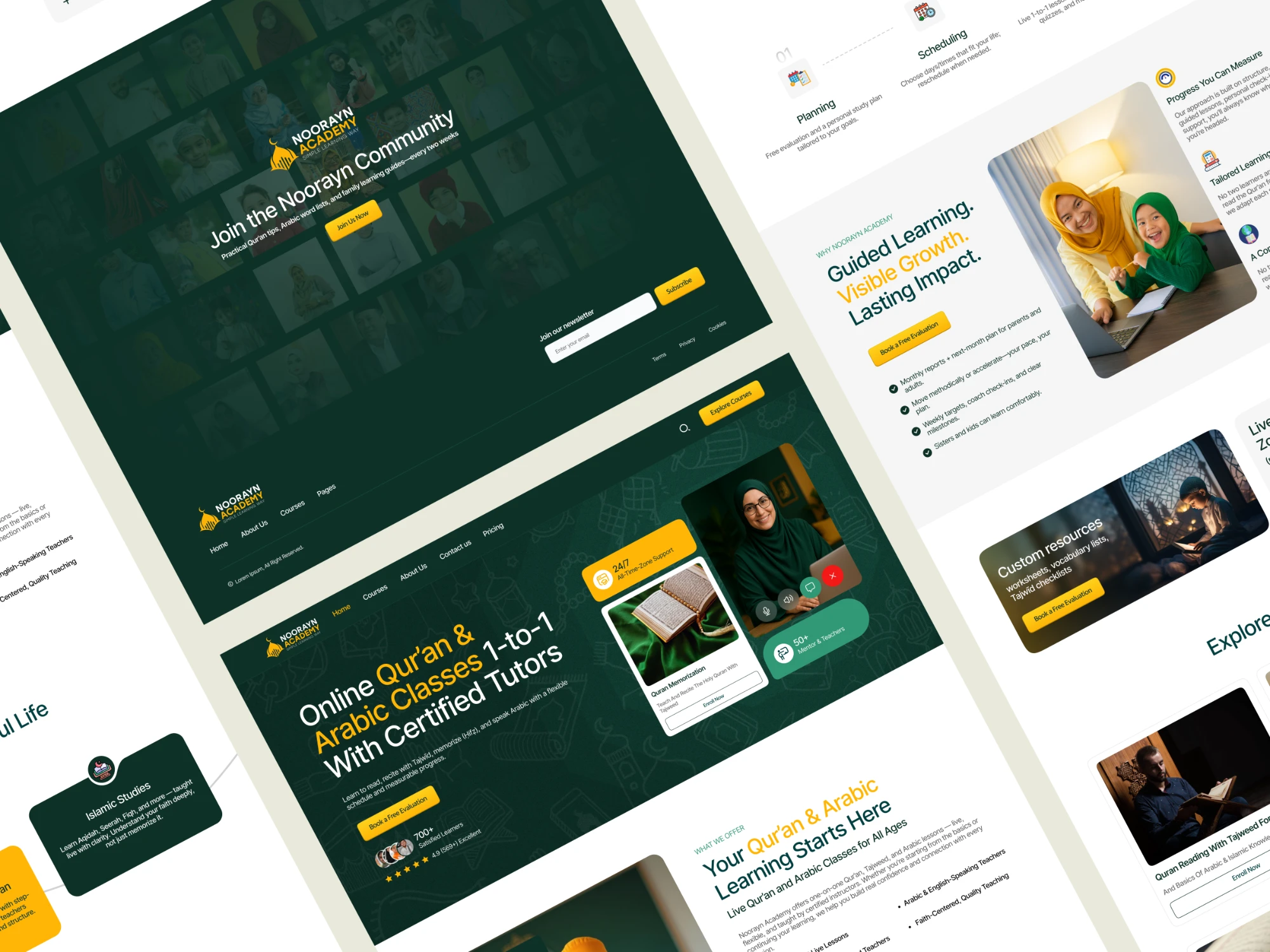 Noorayn Academy design, screen 3