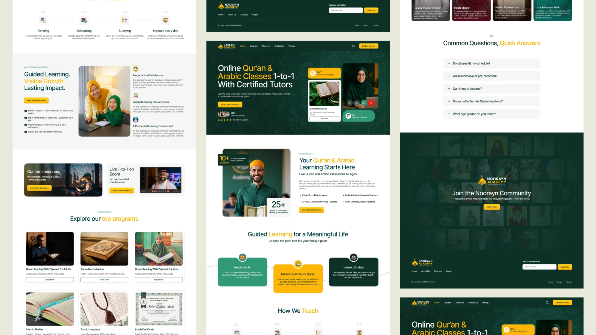 Noorayn Academy design, full page