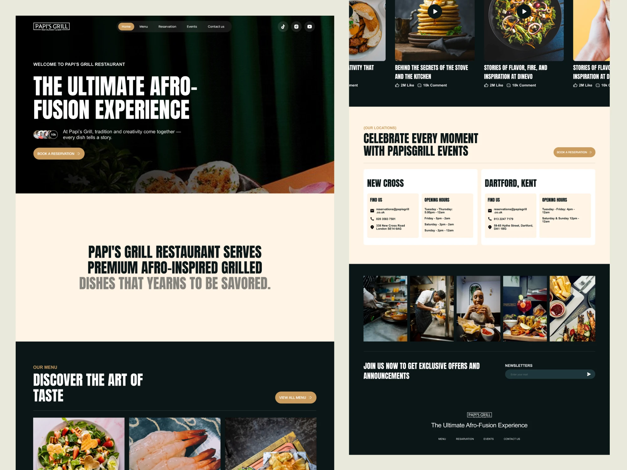 Papi’s Grill design, screen 2
