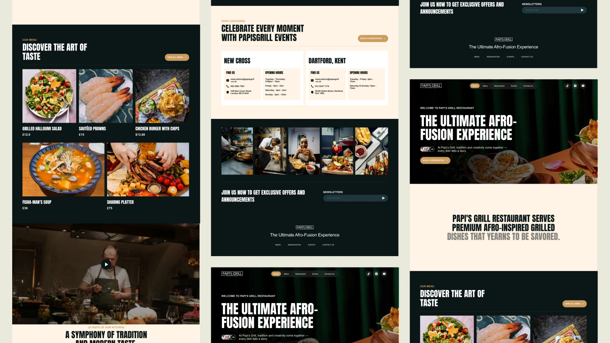 Papi’s Grill design, full page