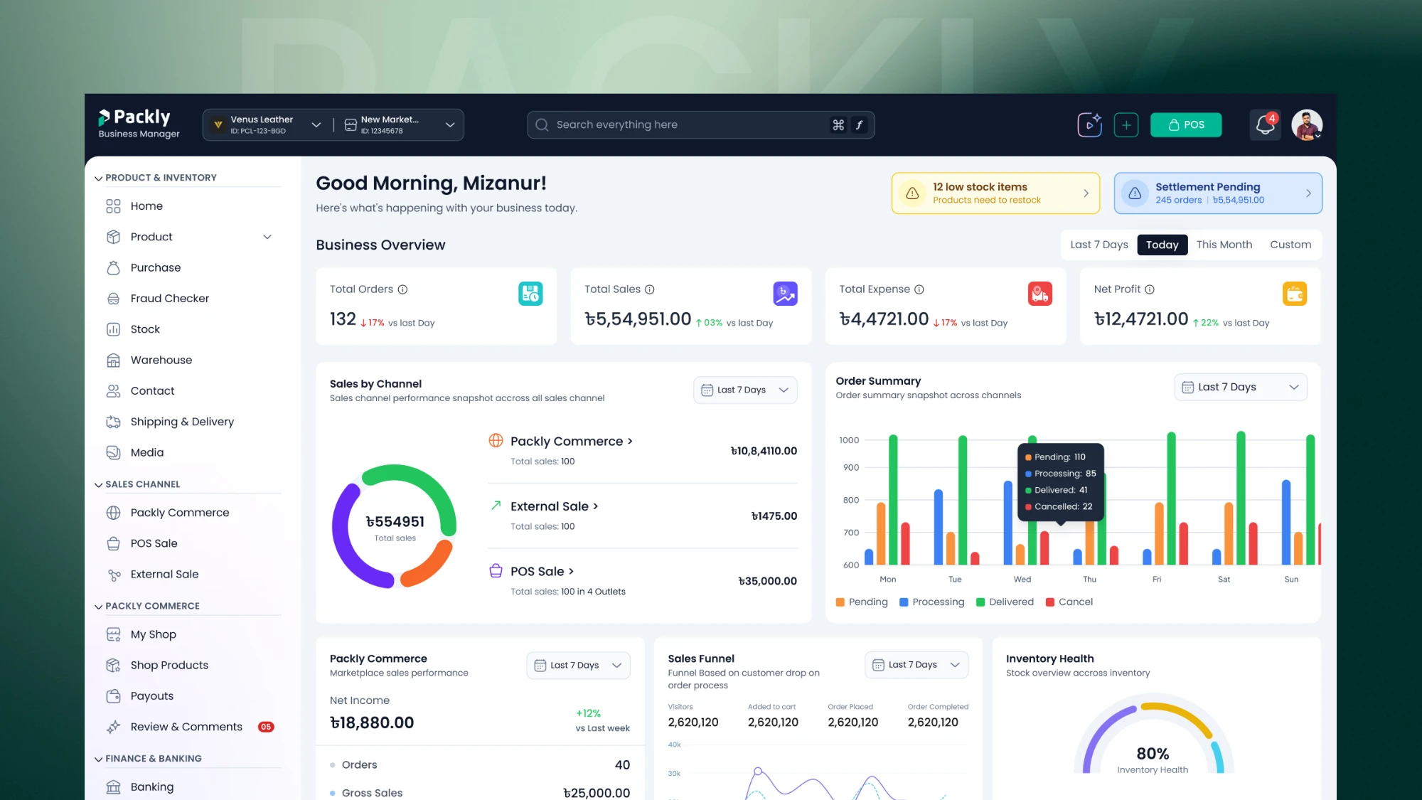 Packly Business Manager campaign image showing a merchant using the business app
