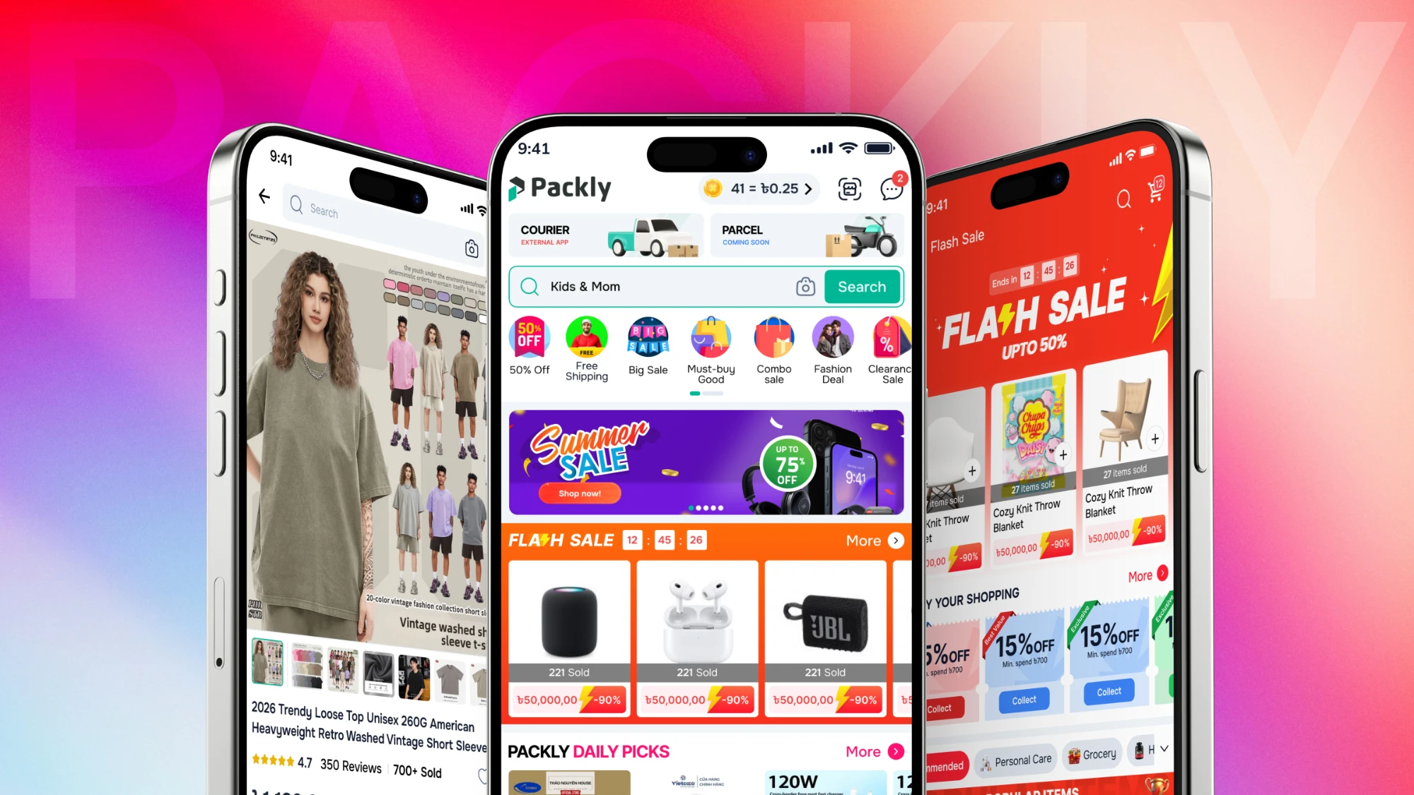 Packly Marketplace ecommerce storefront and product discovery page